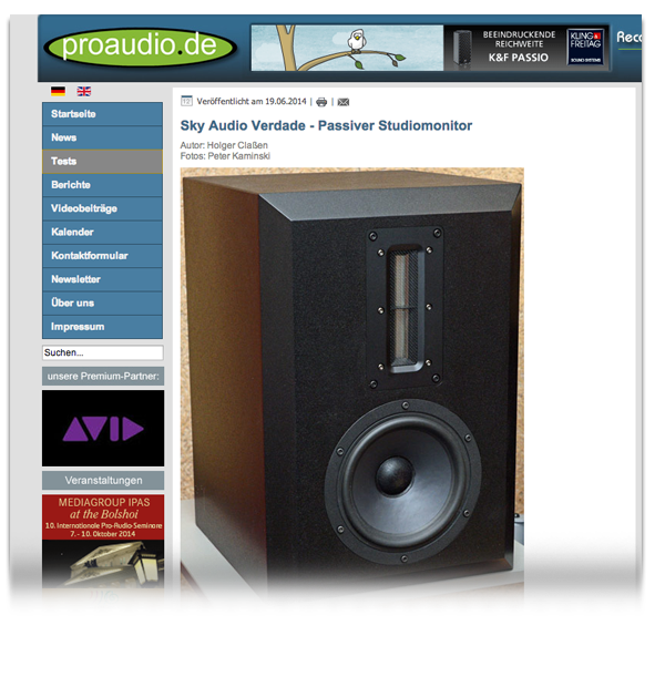 Verdade Hi-End Passiv Studiomonitore